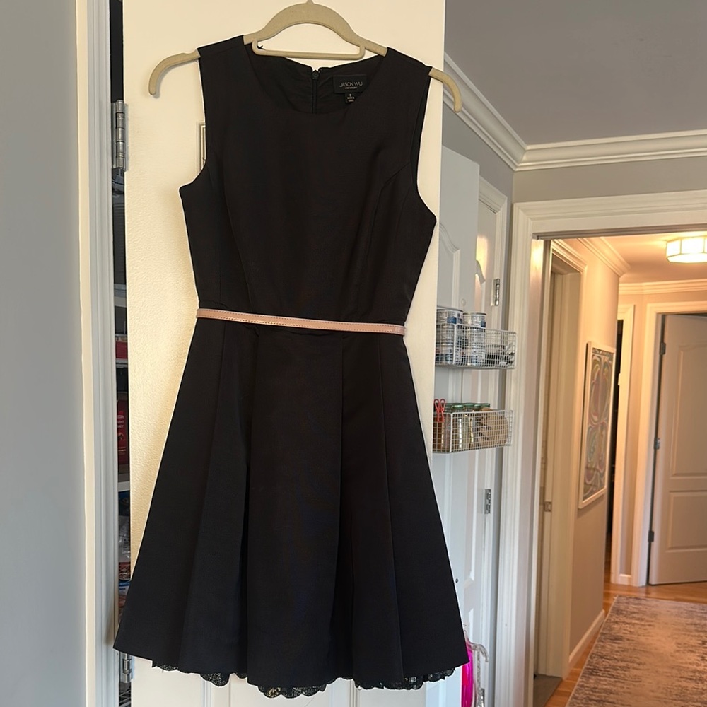 Jason Wu by Target Classic Black Fit-and-Flare Dress with Contrast Waist